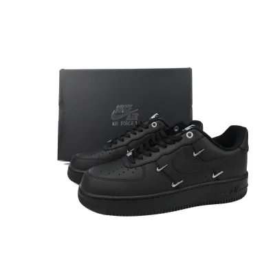  Air Force 1 Low Black Silver Mini Swoosh HQ1180-001  02