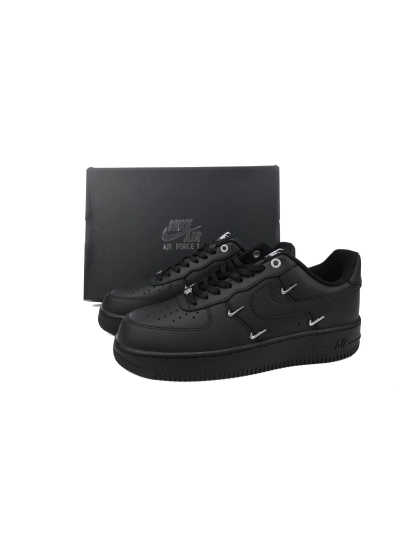 POP  Air Force 1 Low Black Silver Mini Swoosh HQ1180-001  02