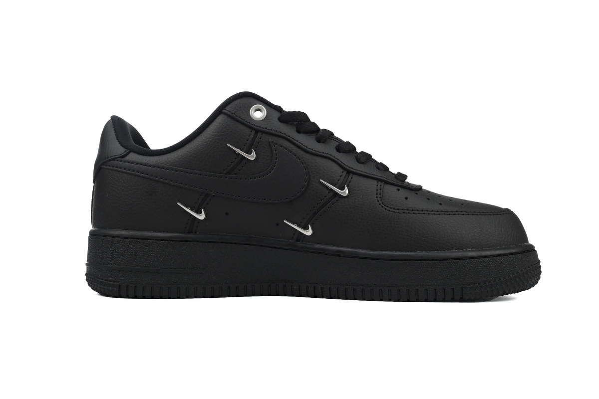  Air Force 1 Low Black Silver Mini Swoosh HQ1180-001 