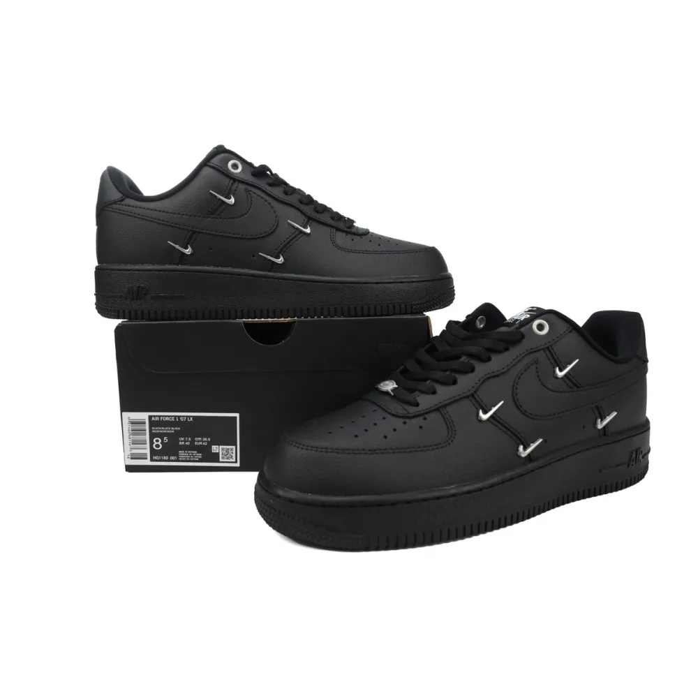 GET Air Force 1 Low Black Silver Mini Swoosh HQ1180-001 