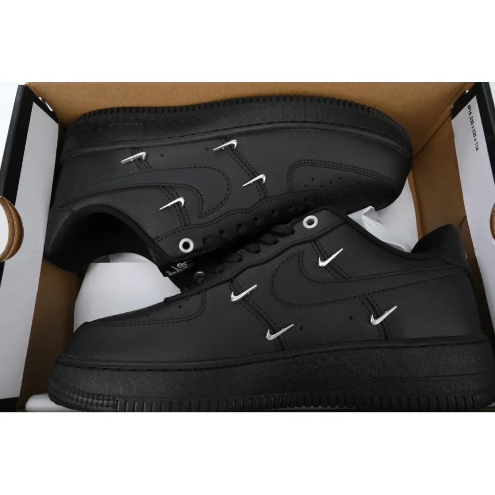 GET Air Force 1 Low Black Silver Mini Swoosh HQ1180-001 