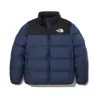 TheNorthFace Splicing White And Sapphire Blue Long-sleeved down jacket