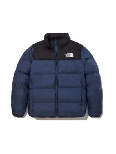 The North Face Splicing White And Sapphire Blue Long-sleeved down jacket 01