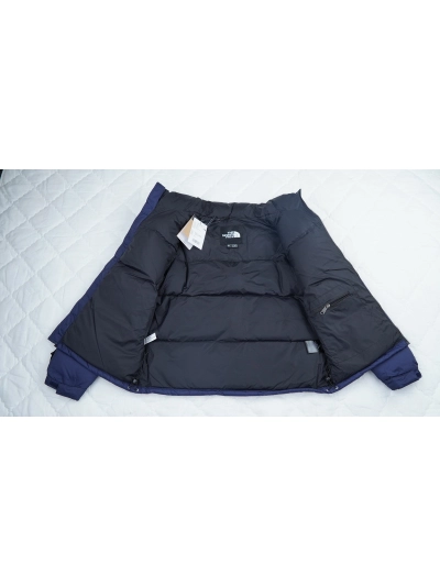 The North Face Splicing White And Sapphire Blue Long-sleeved down jacket 02