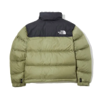 TheNorthFace Splicing White And Red Grass Green Long-sleeved down jacket