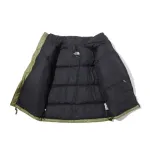 TheNorthFace Splicing White And Red Grass Green Long-sleeved down jacket