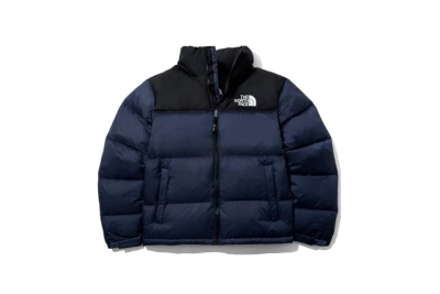 The North Face Splicing White And Navy Long-sleeved down jacket 01