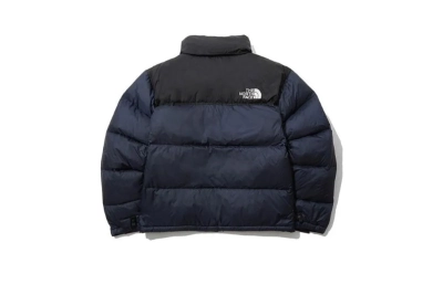 The North Face Splicing White And Navy Long-sleeved down jacket 02
