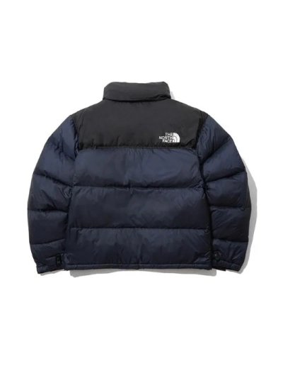 The North Face Splicing White And Navy Long-sleeved down jacket 02