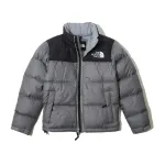 TheNorthFace Splicing White And Glossy Gray Long-sleeved down jacket