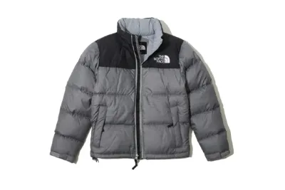 The North Face Splicing White And Glossy Gray Long-sleeved down jacket 01