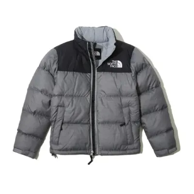 The North Face Splicing White And Glossy Gray Long-sleeved down jacket 01