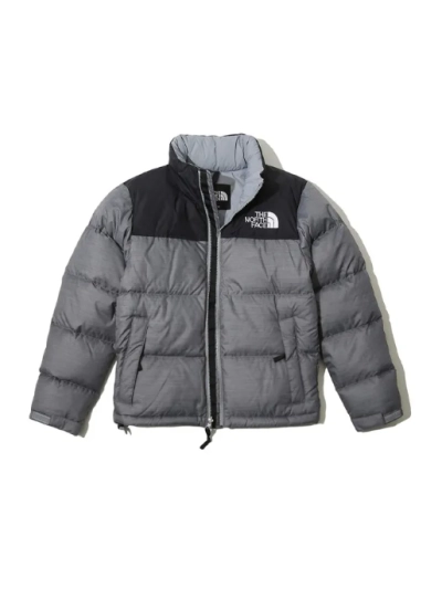 The North Face Splicing White And Glossy Gray Long-sleeved down jacket 01
