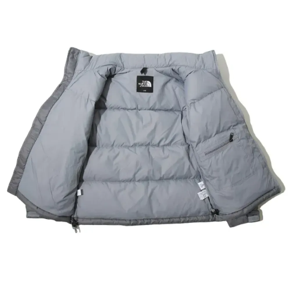 TheNorthFace Splicing White And Glossy Gray Long-sleeved down jacket