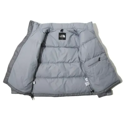 The North Face Splicing White And Glossy Gray Long-sleeved down jacket 02