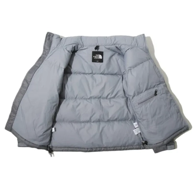 TheNorthFace Splicing White And Glossy Gray Long-sleeved down jacket 02