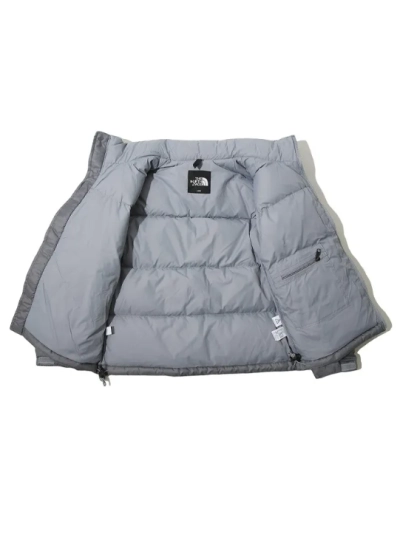 The North Face Splicing White And Glossy Gray Long-sleeved down jacket 02