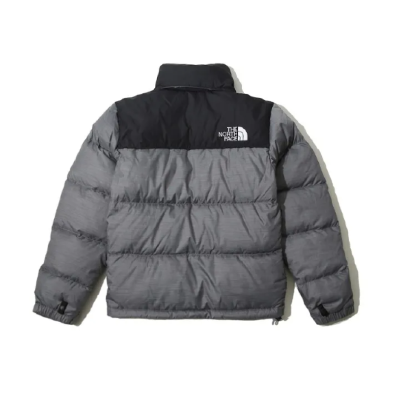 TheNorthFace Splicing White And Glossy Gray Long-sleeved down jacket