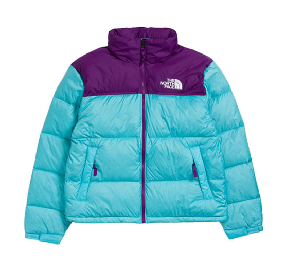 TheNorthFace Splicing White And Violet Long-sleeved down jacket