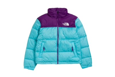 The North Face Splicing White And Violet Long-sleeved down jacket 01