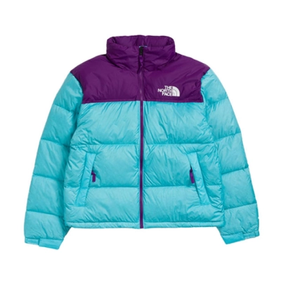 TheNorthFace Splicing White And Violet Long-sleeved down jacket 01