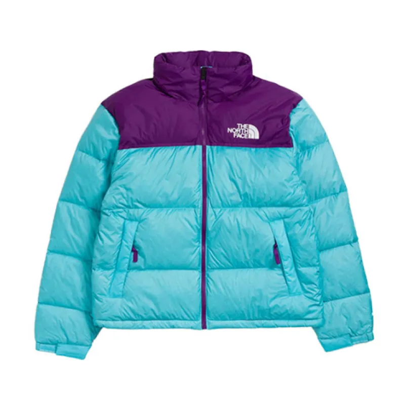 TheNorthFace Splicing White And Violet Long-sleeved down jacket