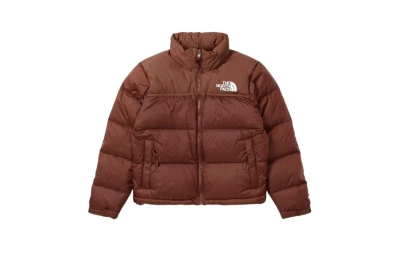 The North Face Splicing White And Mocha Brown Long-sleeved down jacket 01