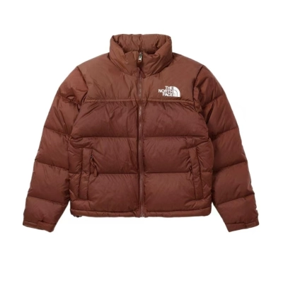 TheNorthFace Splicing White And Mocha Brown Long-sleeved down jacket 01