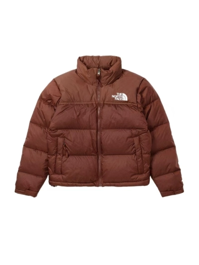 The North Face Splicing White And Mocha Brown Long-sleeved down jacket 01