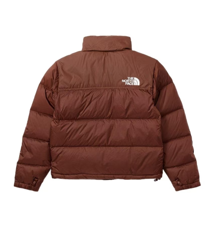 TheNorthFace Splicing White And Mocha Brown Long-sleeved down jacket