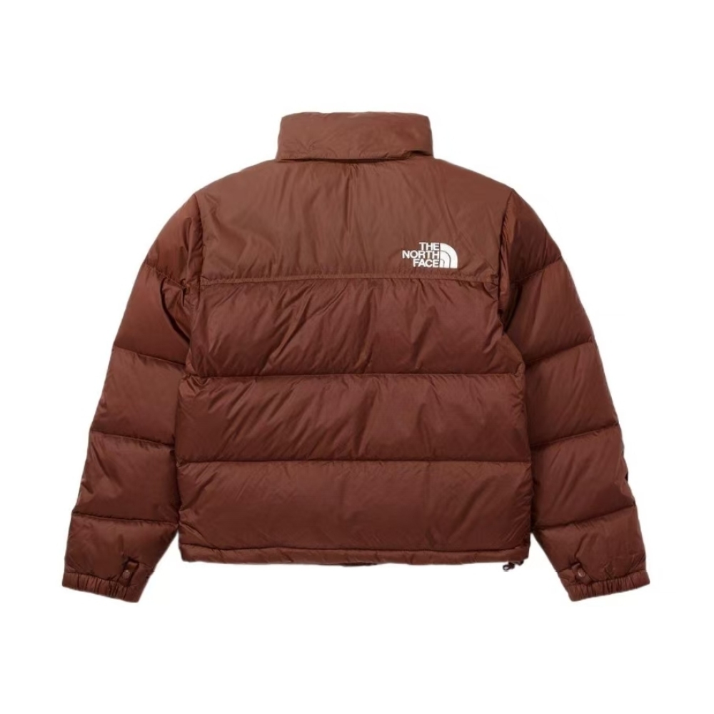 TheNorthFace Splicing White And Mocha Brown Long-sleeved down jacket
