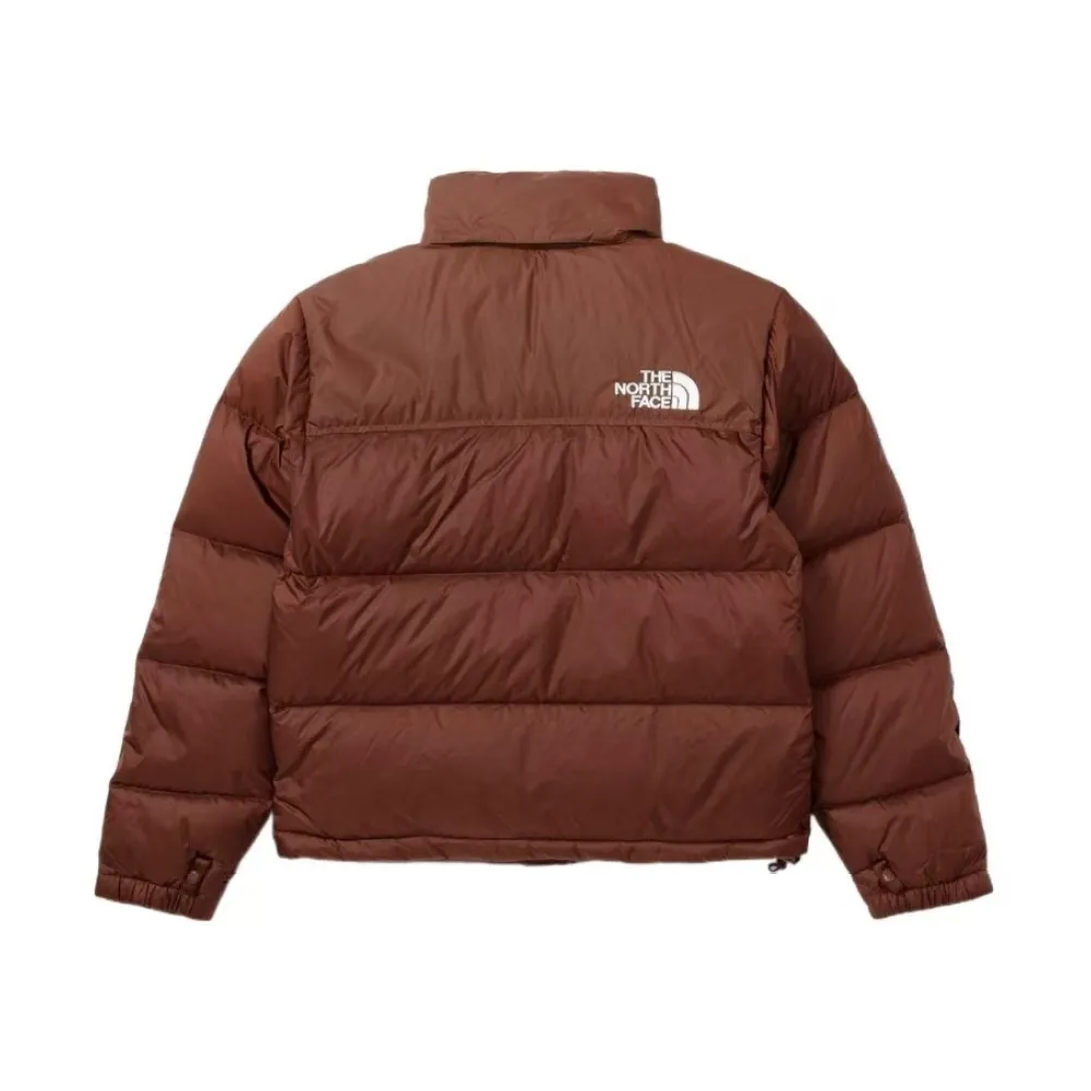 TheNorthFace Splicing White And Mocha Brown Long-sleeved down jacket