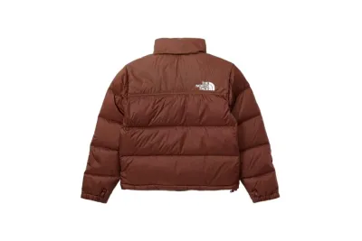 The North Face Splicing White And Mocha Brown Long-sleeved down jacket 02