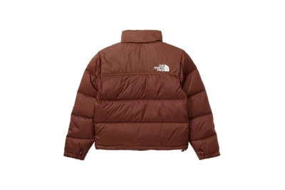 The North Face Splicing White And Mocha Brown Long-sleeved down jacket 02