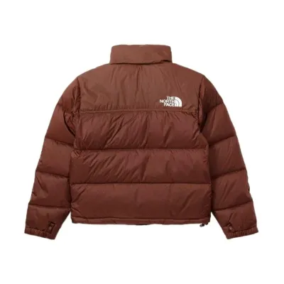 The North Face Splicing White And Mocha Brown Long-sleeved down jacket 02