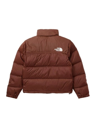 The North Face Splicing White And Mocha Brown Long-sleeved down jacket 02