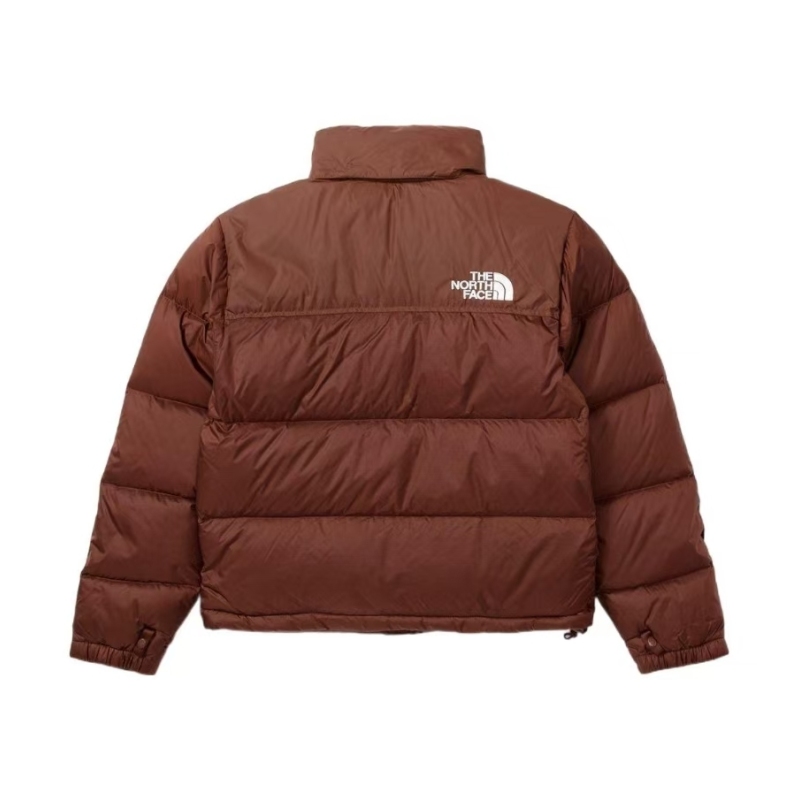 TheNorthFace Splicing White And Mocha Brown Long-sleeved down jacket