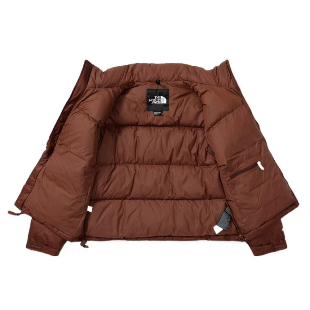 TheNorthFace Splicing White And Mocha Brown Long-sleeved down jacket