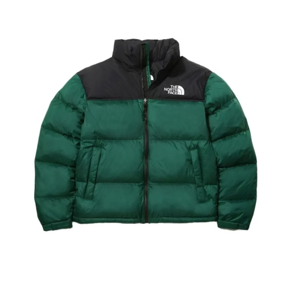 TheNorthFace Splicing White And Green Long-sleeved down jacket