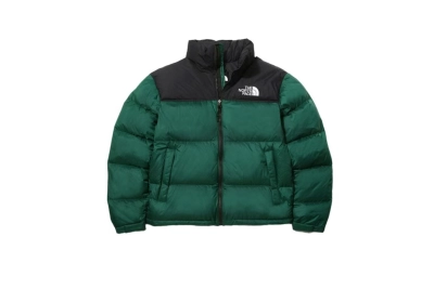 The North Face Splicing White And Green Long-sleeved down jacket 01