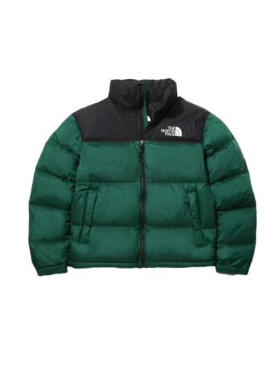 The North Face Splicing White And Green Long-sleeved down jacket 01