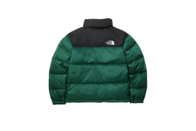 The North Face Splicing White And Green Long-sleeved down jacket 02