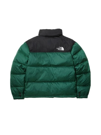 The North Face Splicing White And Green Long-sleeved down jacket 02