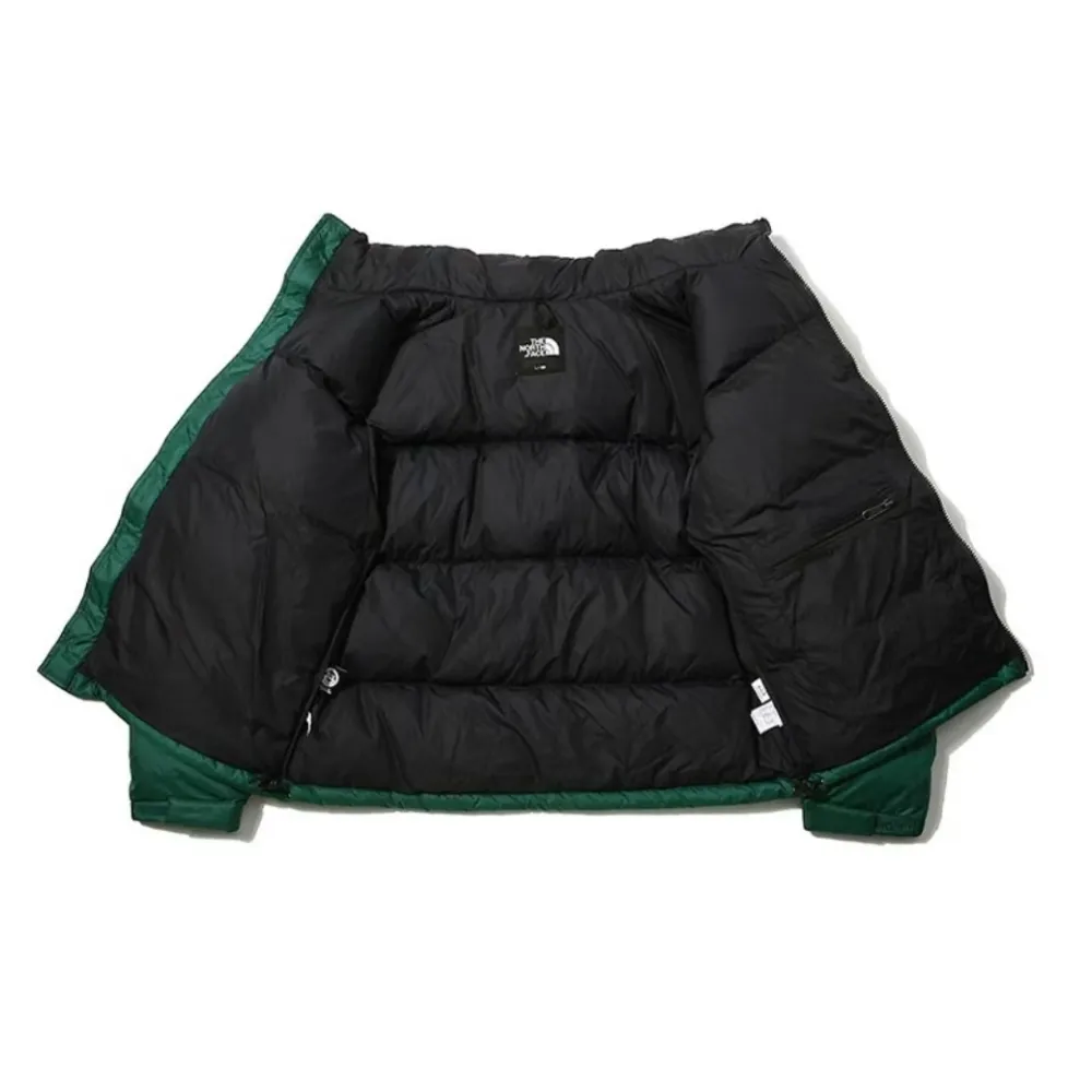 TheNorthFace Splicing White And Green Long-sleeved down jacket