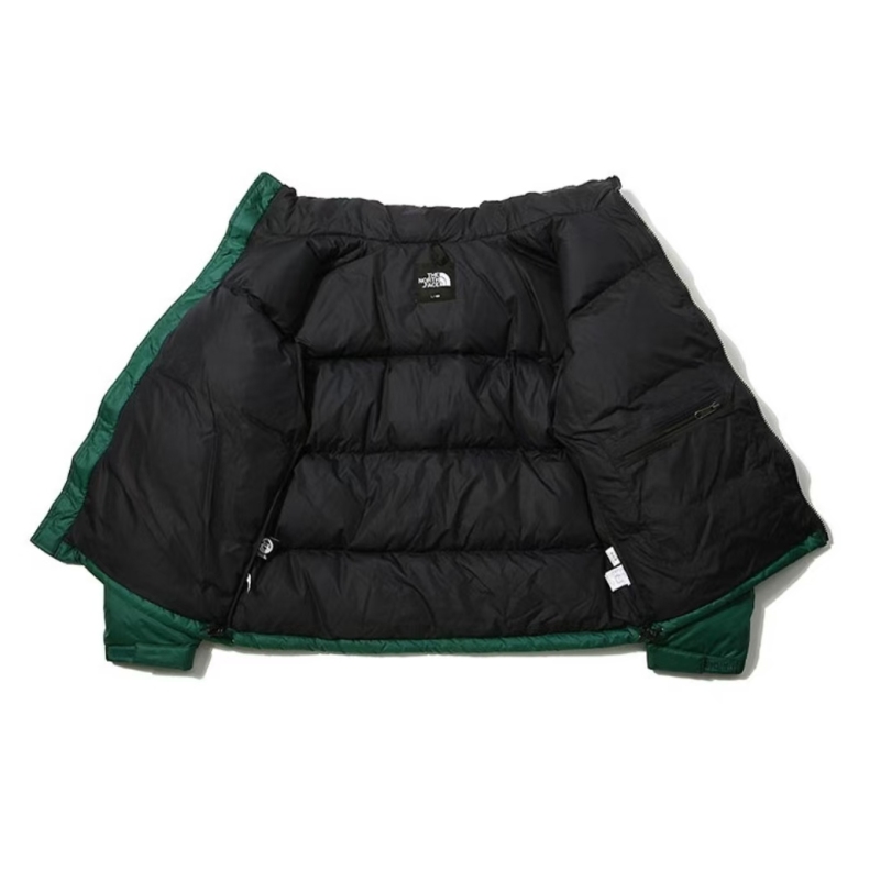 TheNorthFace Splicing White And Green Long-sleeved down jacket