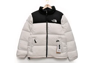 The North Face Splicing White And Black Long-sleeved down jacket 01