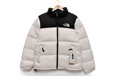 The North Face Splicing White And Black Long-sleeved down jacket 01
