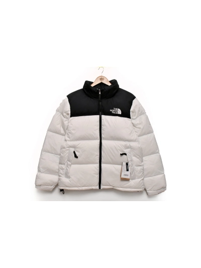 The North Face Splicing White And Black Long-sleeved down jacket 01