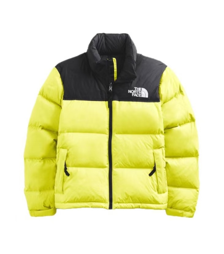 TheNorthFace Splicing White And Red Apple Green Long-sleeved down jacket
