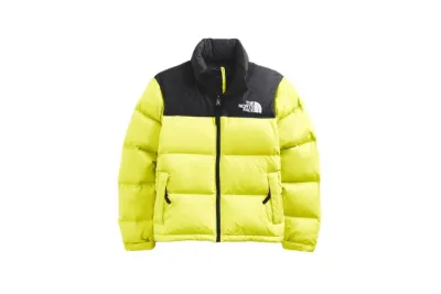 The North Face Splicing White And Red Apple Green Long-sleeved down jacket 01